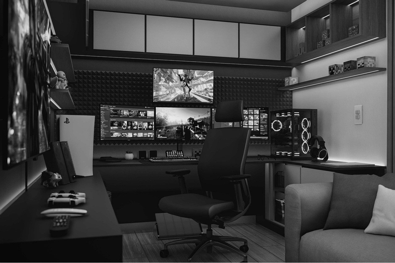 Digital art workstation with monitors