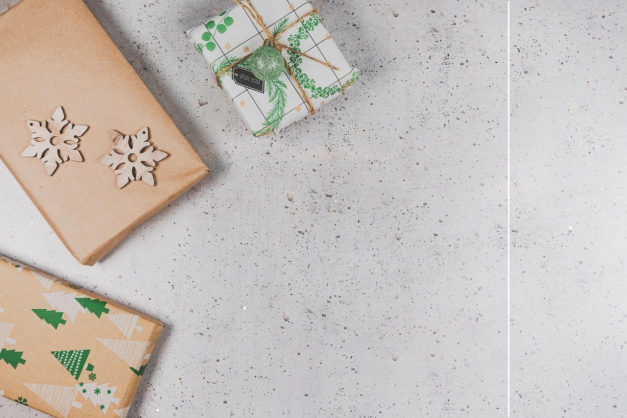 Flat lay of kraft-paper parcels and print packaging ready for shipping
